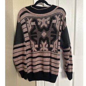 Vintage Tora Knit Sweater - Made in‎ Israel - Leather Elbow Patches - Medium